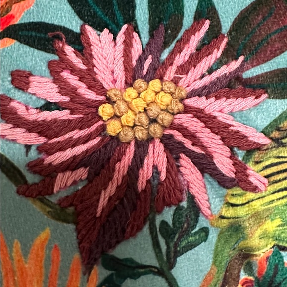 Nathalie Lete Embroidered Velvet Pillow 18" x 18" - Picture 2 of 12